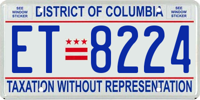 DC license plate ET8224