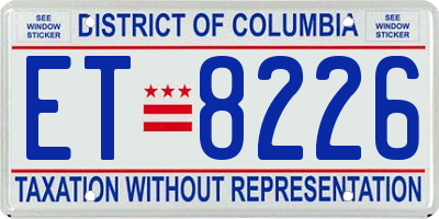 DC license plate ET8226