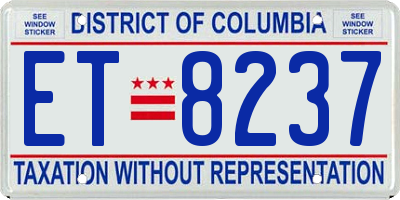DC license plate ET8237