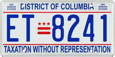 DC license plate ET8241