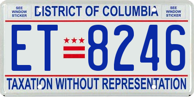 DC license plate ET8246
