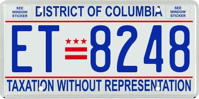 DC license plate ET8248