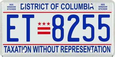DC license plate ET8255