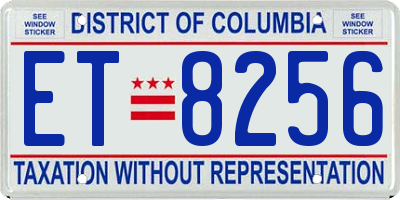DC license plate ET8256
