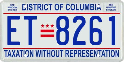 DC license plate ET8261