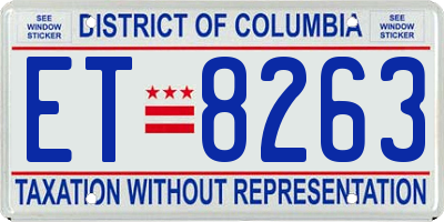 DC license plate ET8263