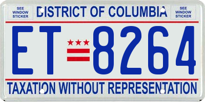 DC license plate ET8264