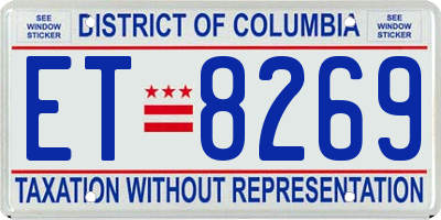 DC license plate ET8269