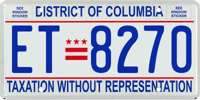 DC license plate ET8270