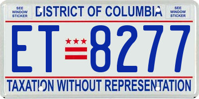 DC license plate ET8277