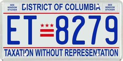 DC license plate ET8279