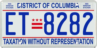 DC license plate ET8282