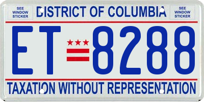 DC license plate ET8288