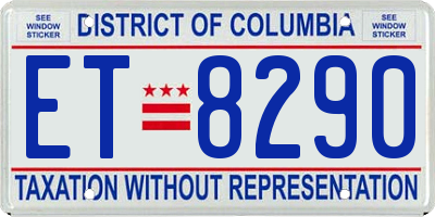 DC license plate ET8290