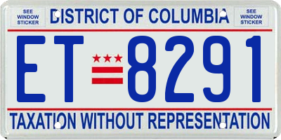 DC license plate ET8291