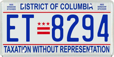 DC license plate ET8294