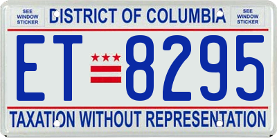 DC license plate ET8295