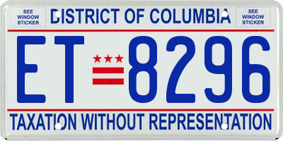 DC license plate ET8296