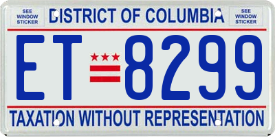 DC license plate ET8299