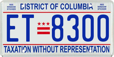 DC license plate ET8300