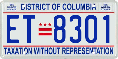 DC license plate ET8301