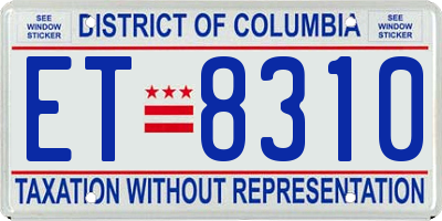 DC license plate ET8310