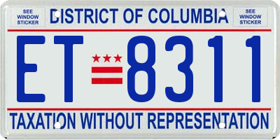 DC license plate ET8311