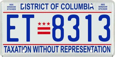 DC license plate ET8313