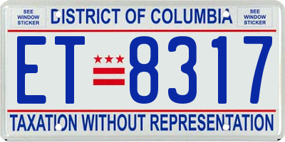 DC license plate ET8317