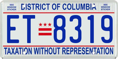 DC license plate ET8319