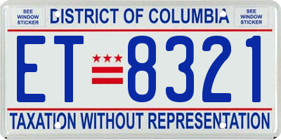 DC license plate ET8321