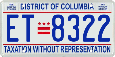DC license plate ET8322