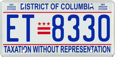 DC license plate ET8330
