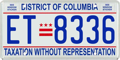 DC license plate ET8336