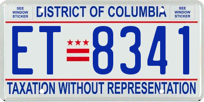 DC license plate ET8341