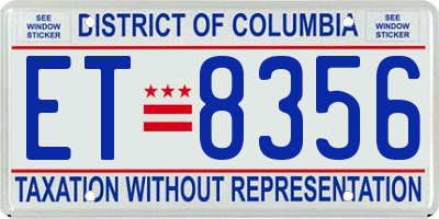 DC license plate ET8356