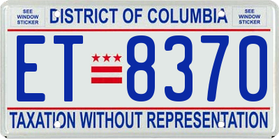 DC license plate ET8370
