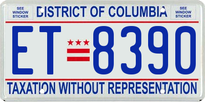 DC license plate ET8390