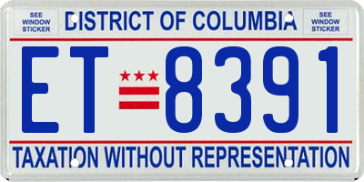 DC license plate ET8391