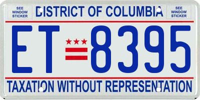DC license plate ET8395