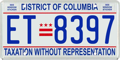 DC license plate ET8397
