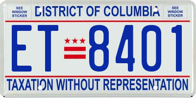 DC license plate ET8401