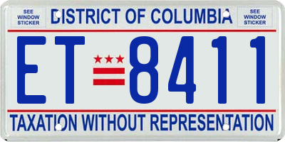 DC license plate ET8411