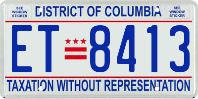DC license plate ET8413