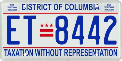 DC license plate ET8442