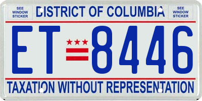 DC license plate ET8446
