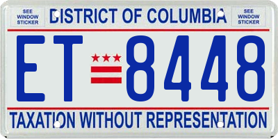 DC license plate ET8448