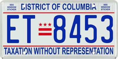 DC license plate ET8453