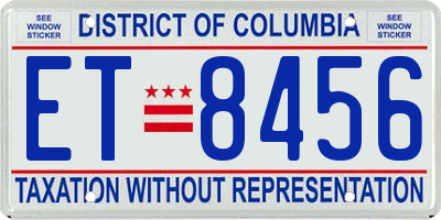 DC license plate ET8456