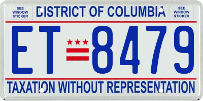 DC license plate ET8479
